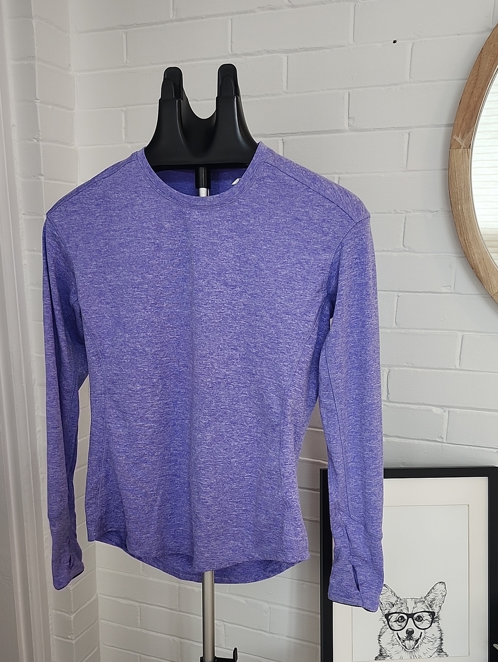 Long Sleeve Active Top Heatheres Purple, Xs